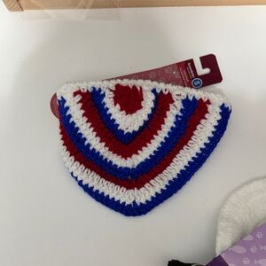 Red, White, and Blue Crochet Pet Bandana